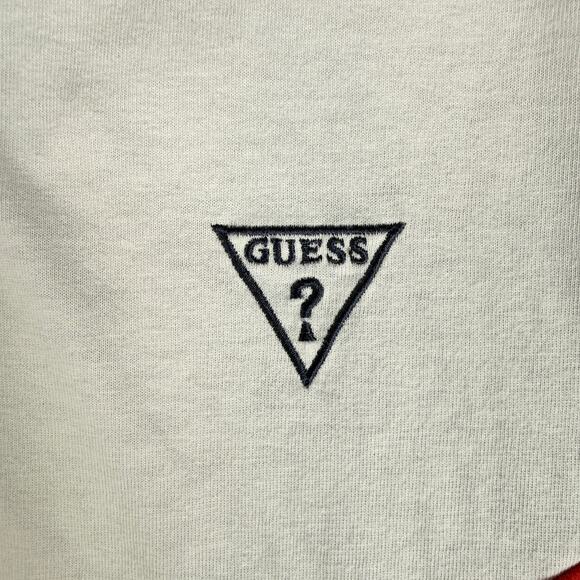 Vintage Guess LA Men's Polo White, Blue and Red. Retro Large - Picture 2 of 6